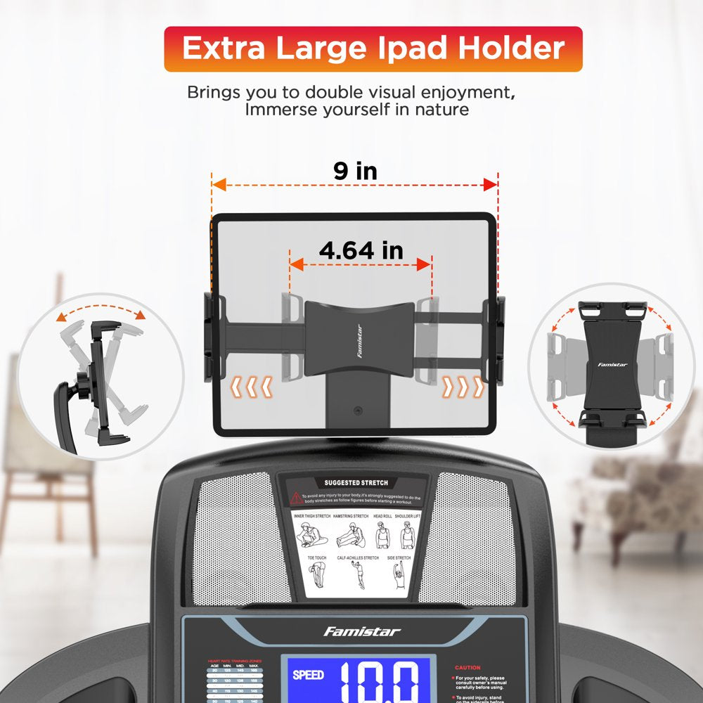 4.5HP Folding Treadmill Clearance for Home with 15 Auto Incline, Smart APP, 300Lbs, Hifi Bluetooth Speakers, 64 Programs, 10MPH Speed, Foldable Eletreadmill Running Machine, Knee Strap Gift